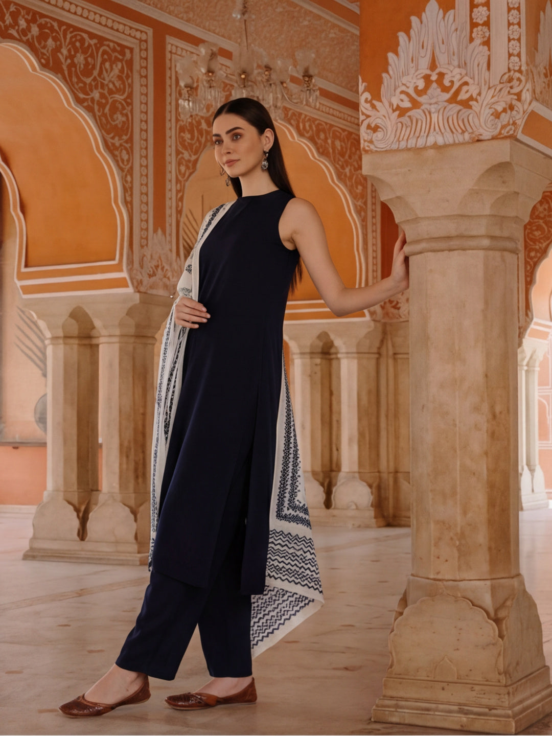 Solid Kurta Sets With Pure Cotton Dupatta