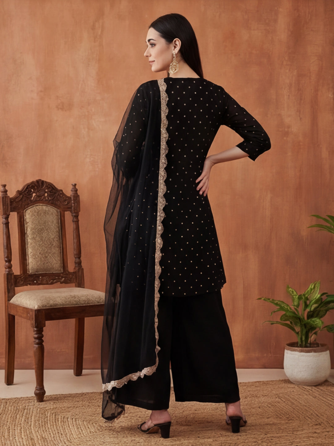 Floral Printed Flared Kurta & Sharara Sets