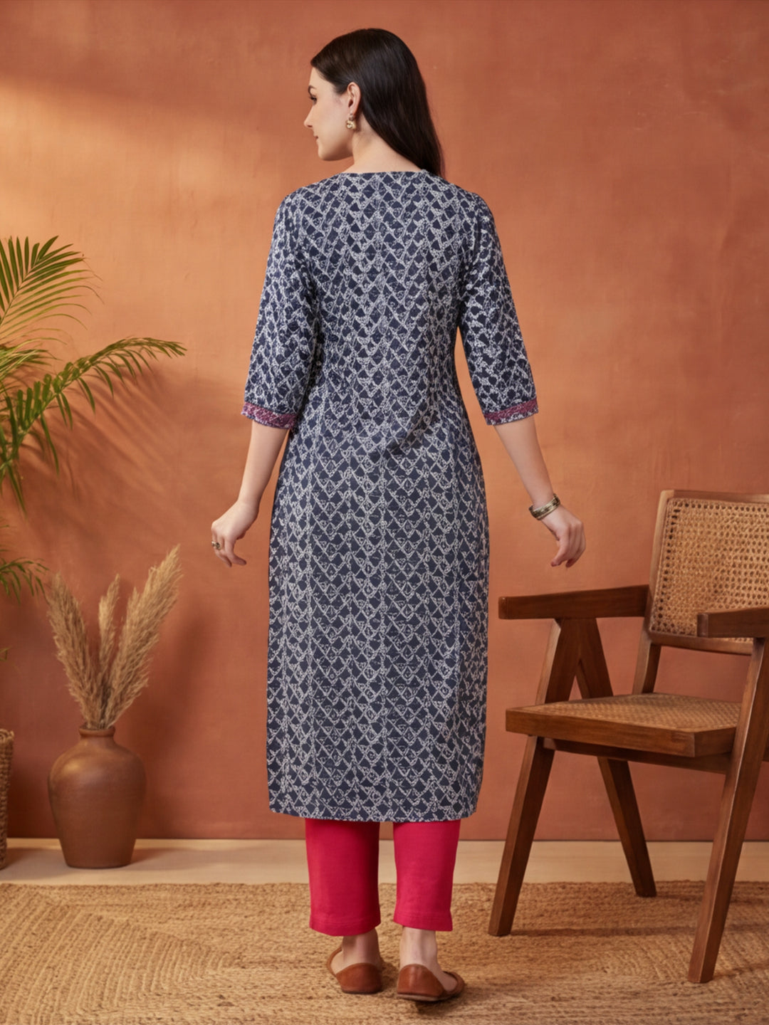 Floral Printed Straight Pure Cotton Kurta
