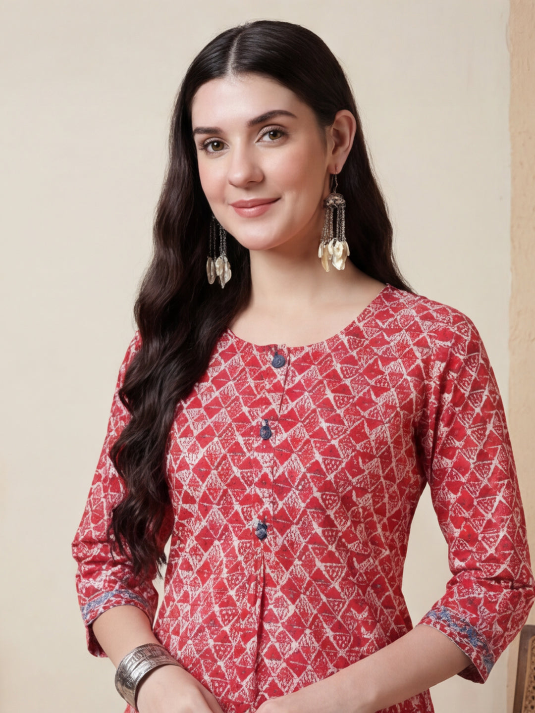 Floral Printed Straight Pure Cotton Kurta