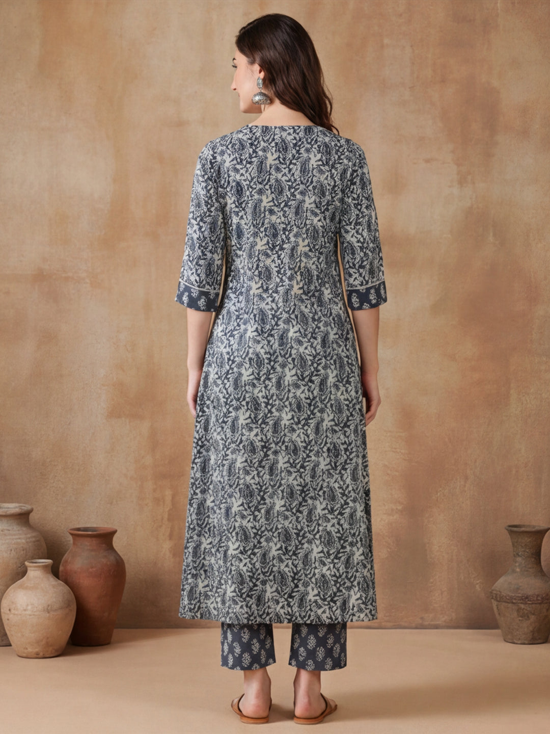 Ethnic Motifs Printed Flared Kurta & Trousers Sets