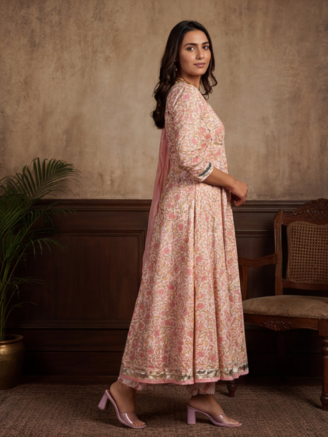 Ethnic Motifs Printed Flared Kurta & Trousers Sets