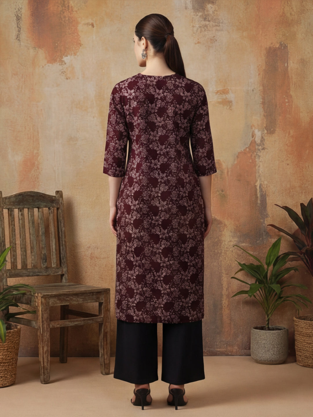 Floral Printed Straight Pure Cotton Kurta