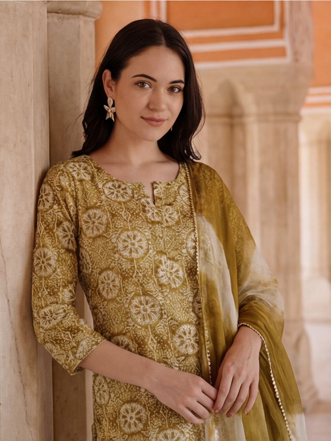 Ethnic Printed Pure Cotton Suit Set