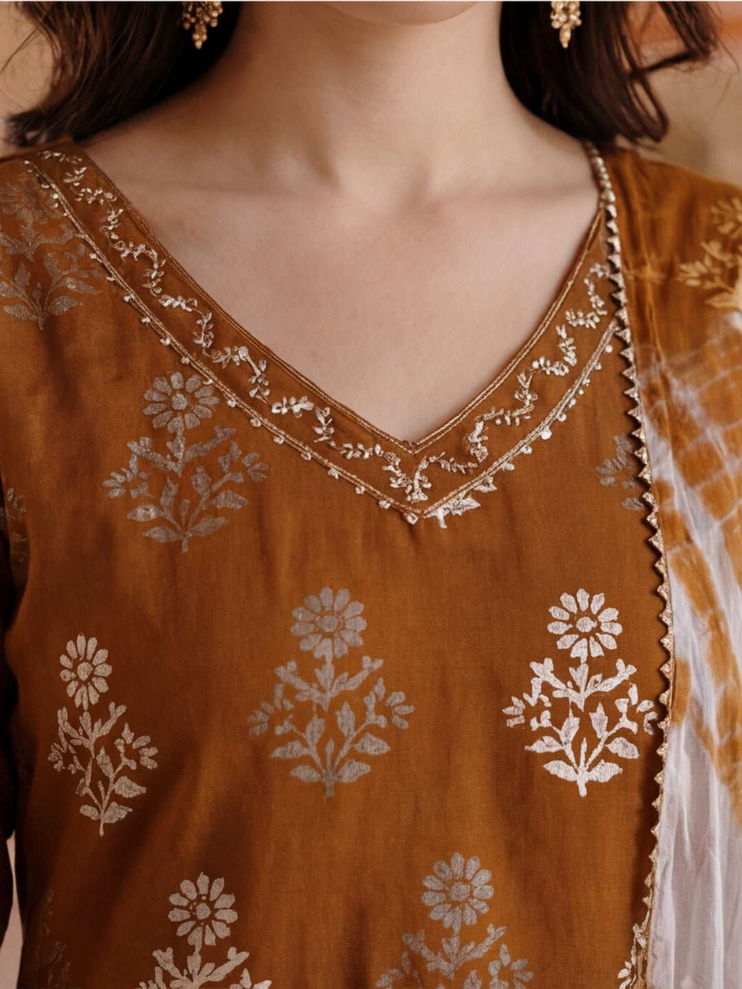 Ethnic Motif Printed Pure Cotton Suit Set