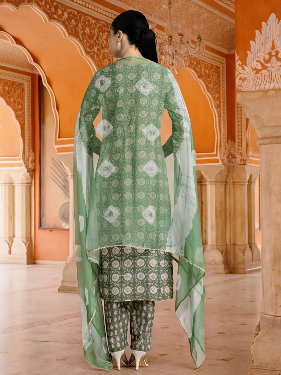 Ethnic Floral Printed Pure Cotton Suit Set