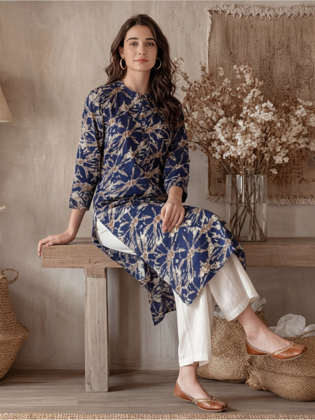 Floral Printed Straight Kurta