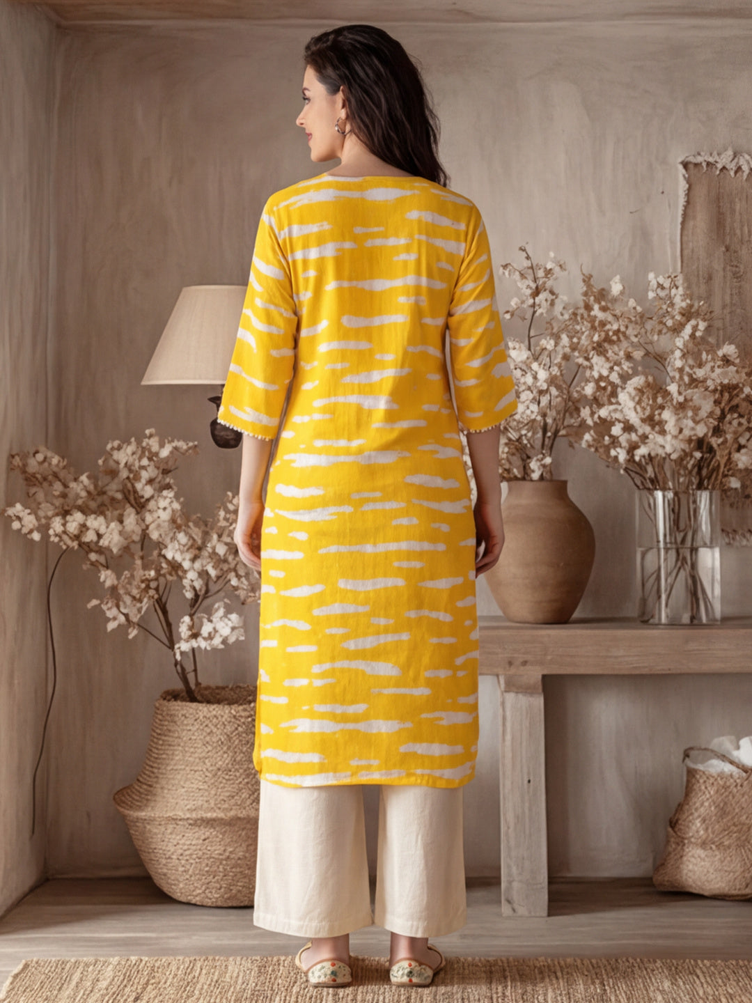 Floral Printed Straight Kurta