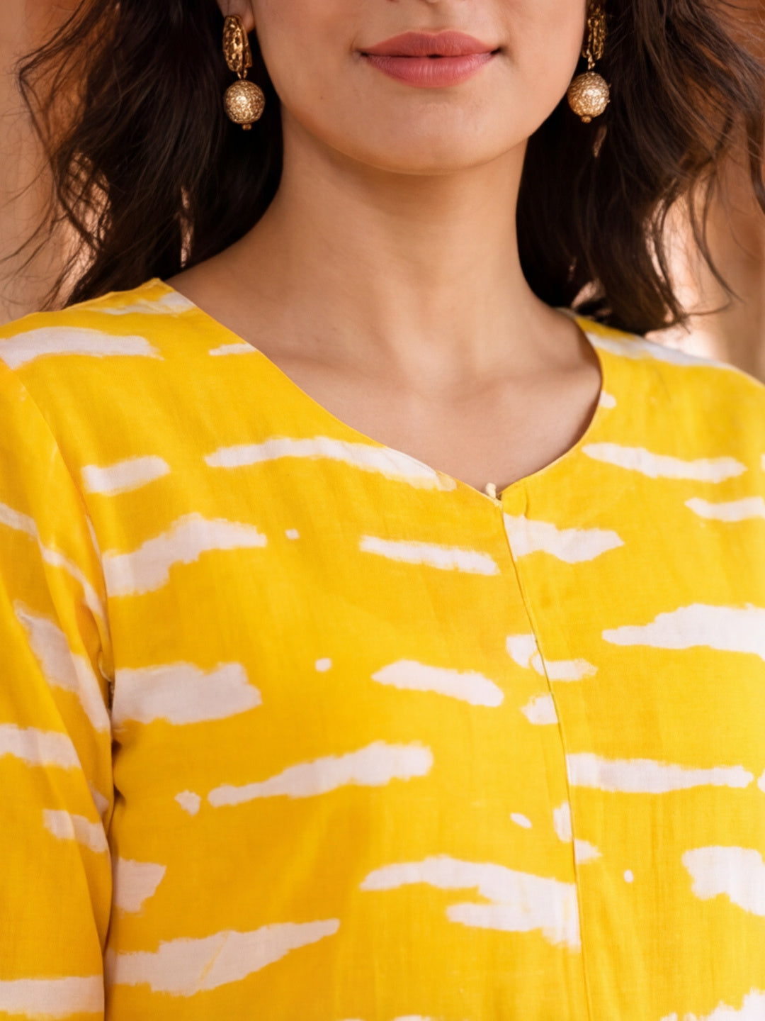 Floral Printed A-Line Cotton Blend Ethnic Dress