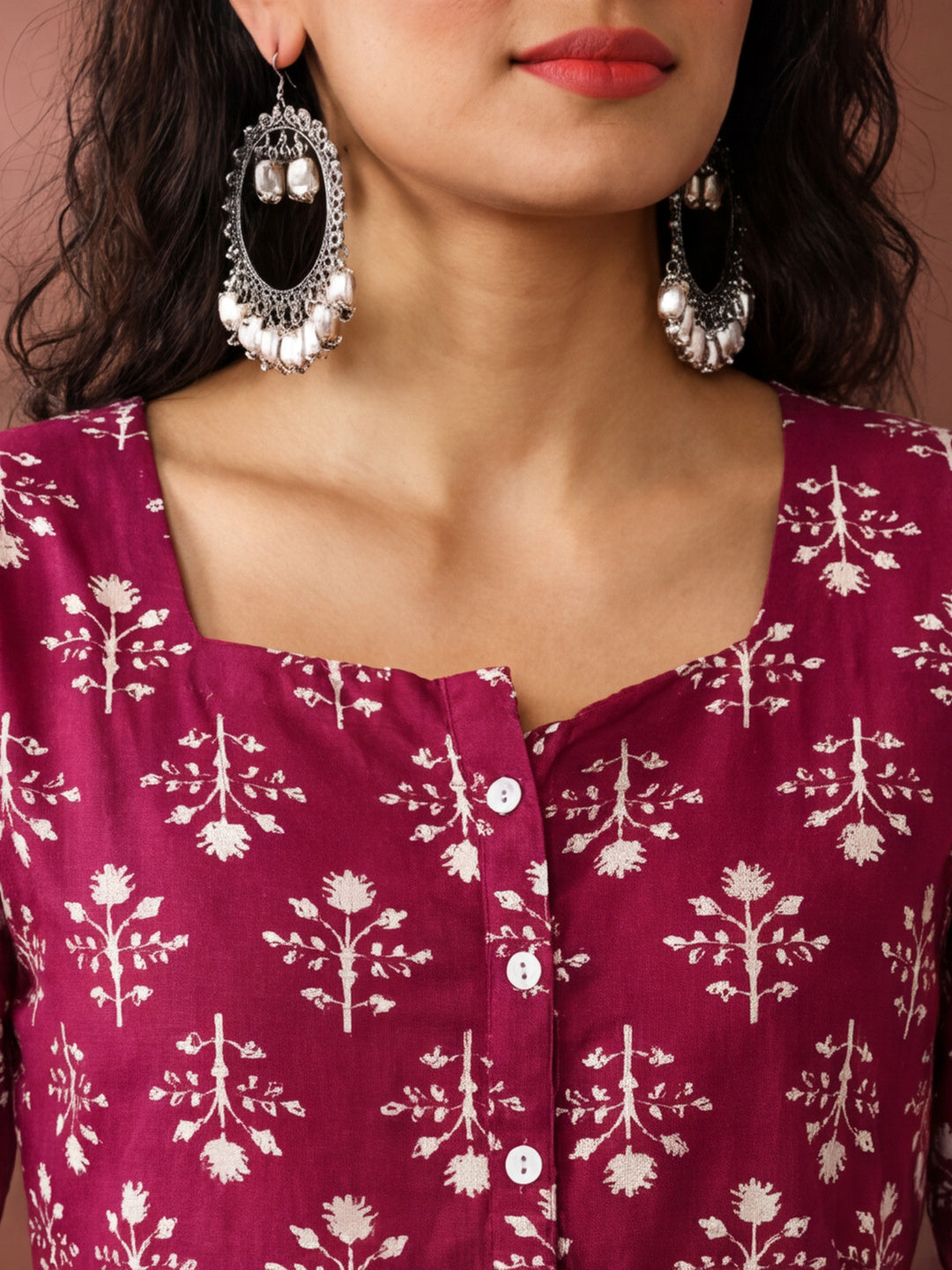 Floral Printed A-Line Tiered Ethnic Dress