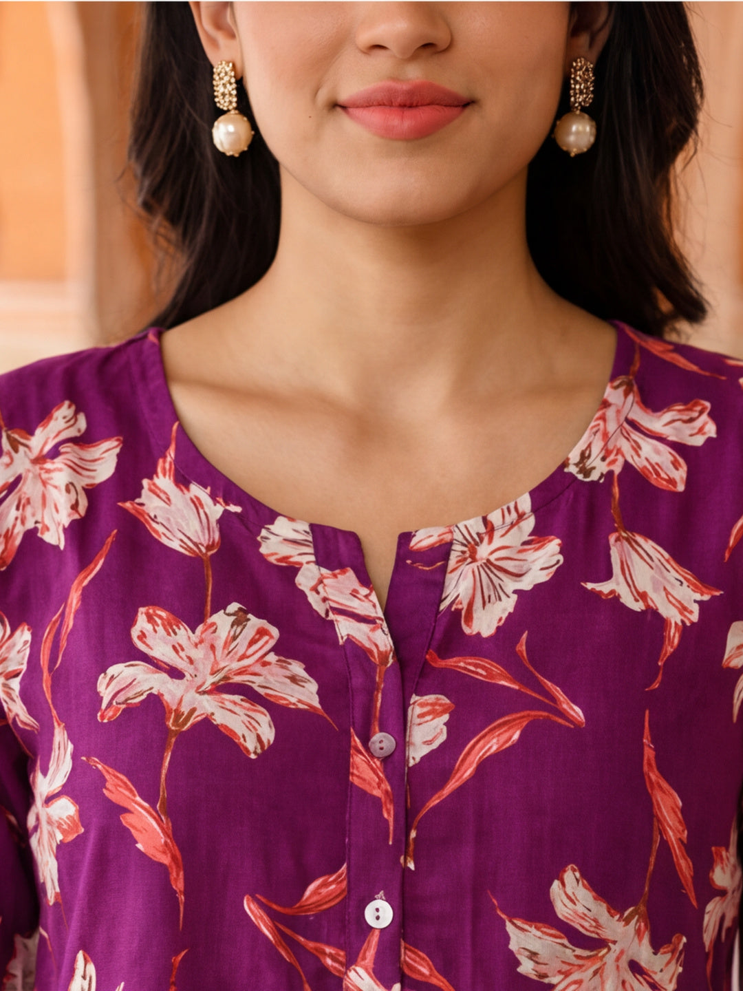 Floral Printed A-Line Tiered Ethnic Dress