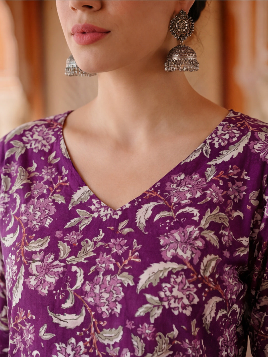 Floral Printed A-Line Kurta & Trousers Sets