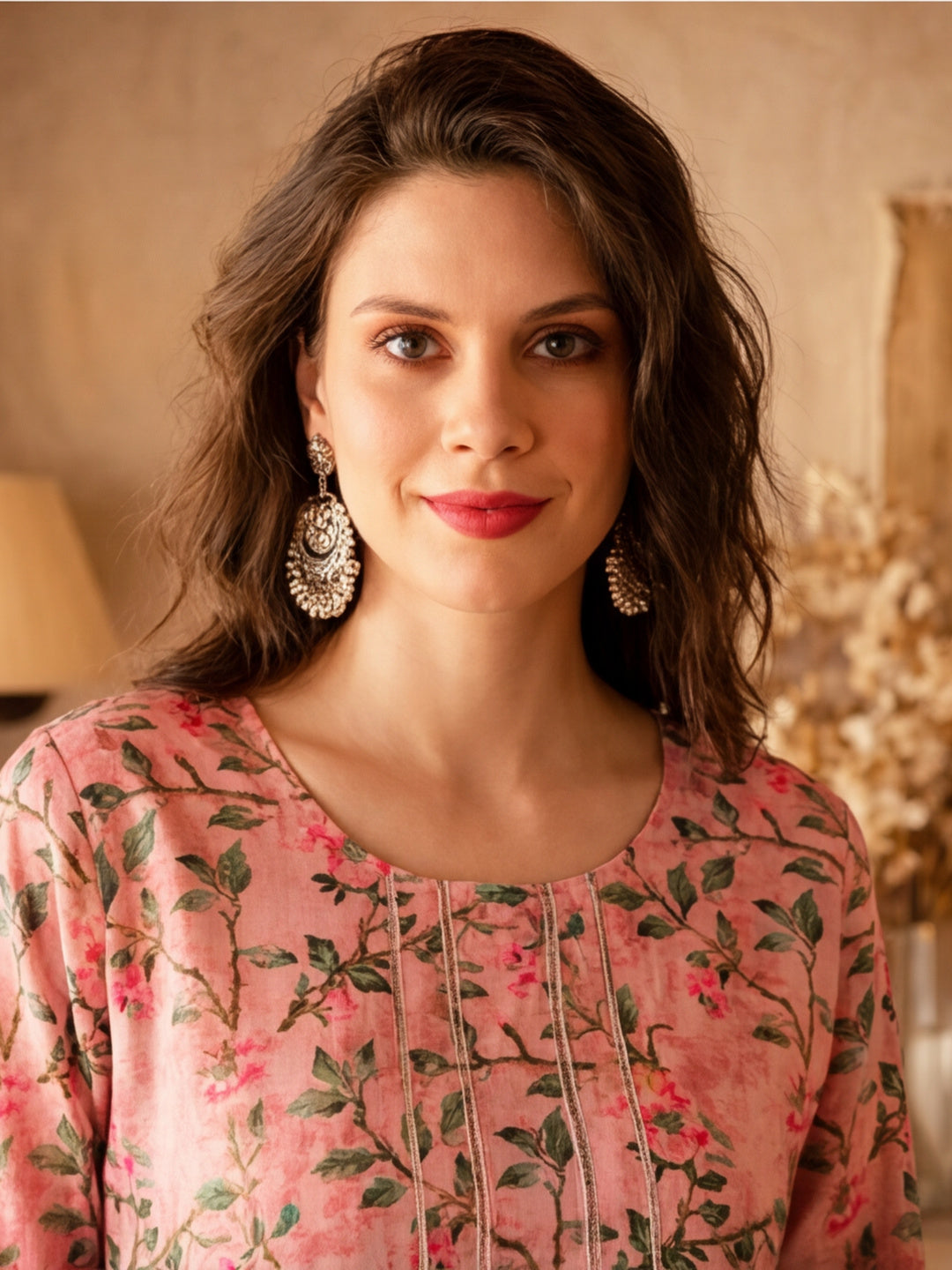 Floral Embroidered Straight Kurta