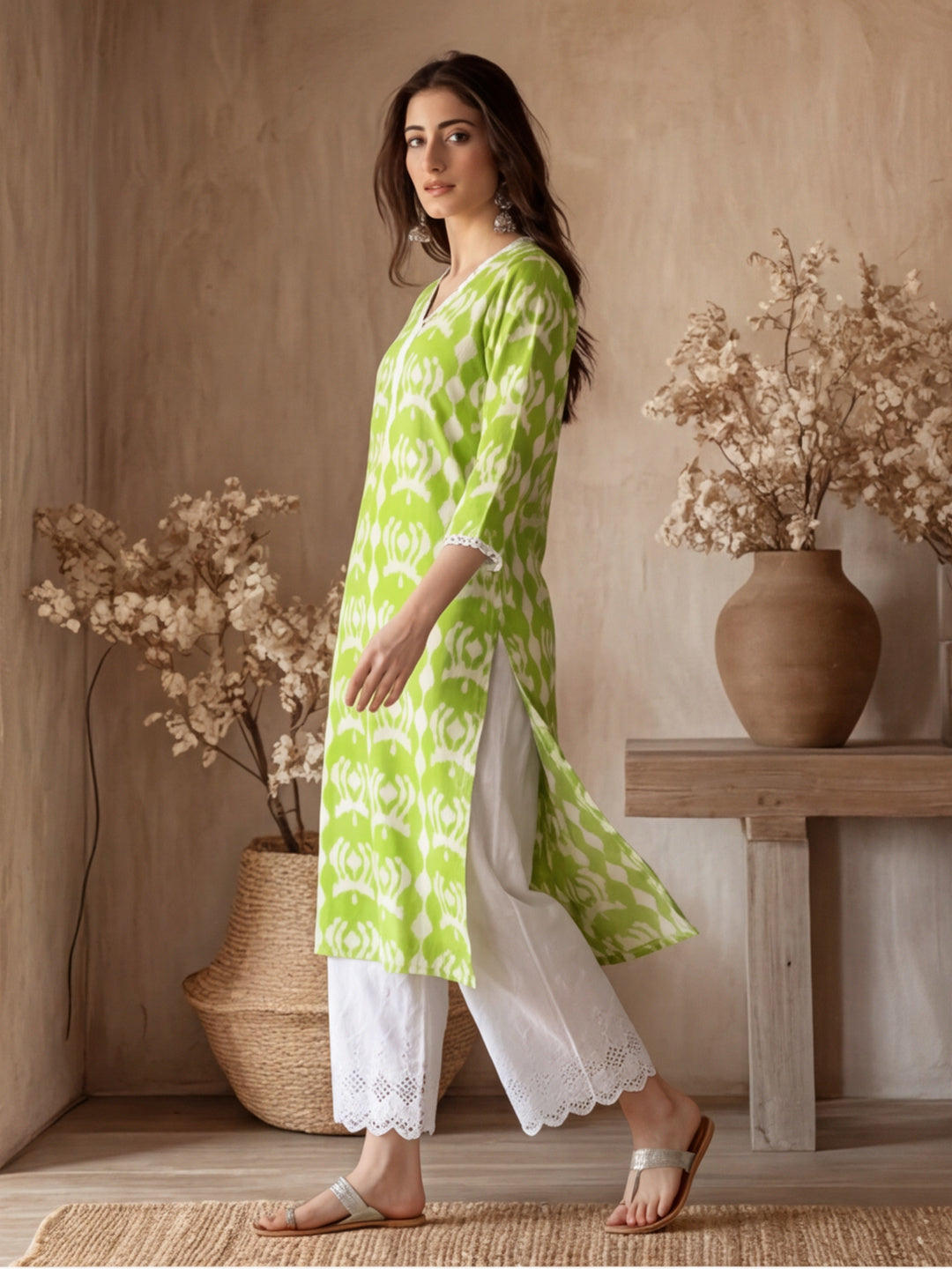Floral Printed Straight Kurta