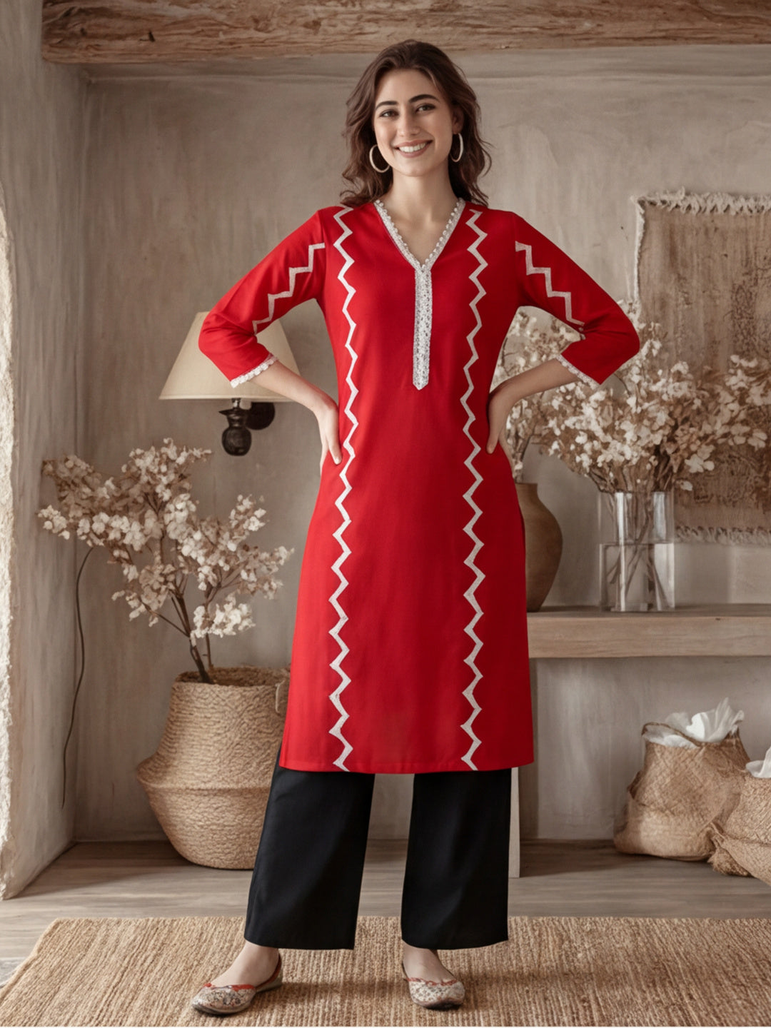 Floral Printed Straight Kurta
