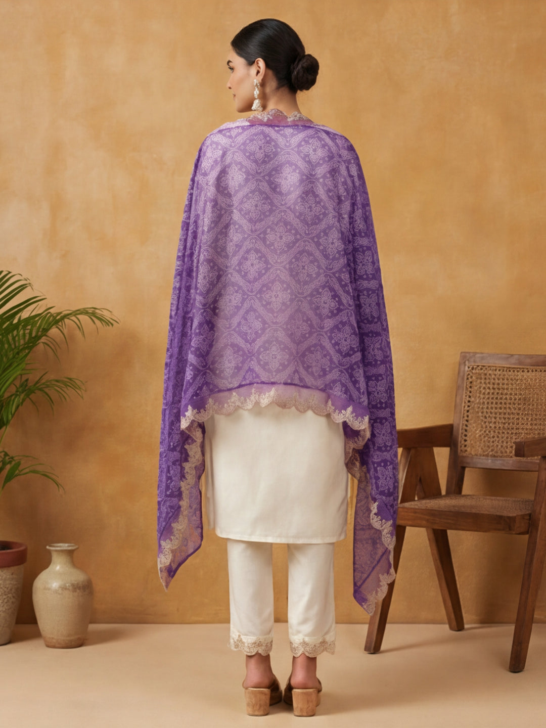 Floral Embroidered Straight Kurta & Trousers Sets