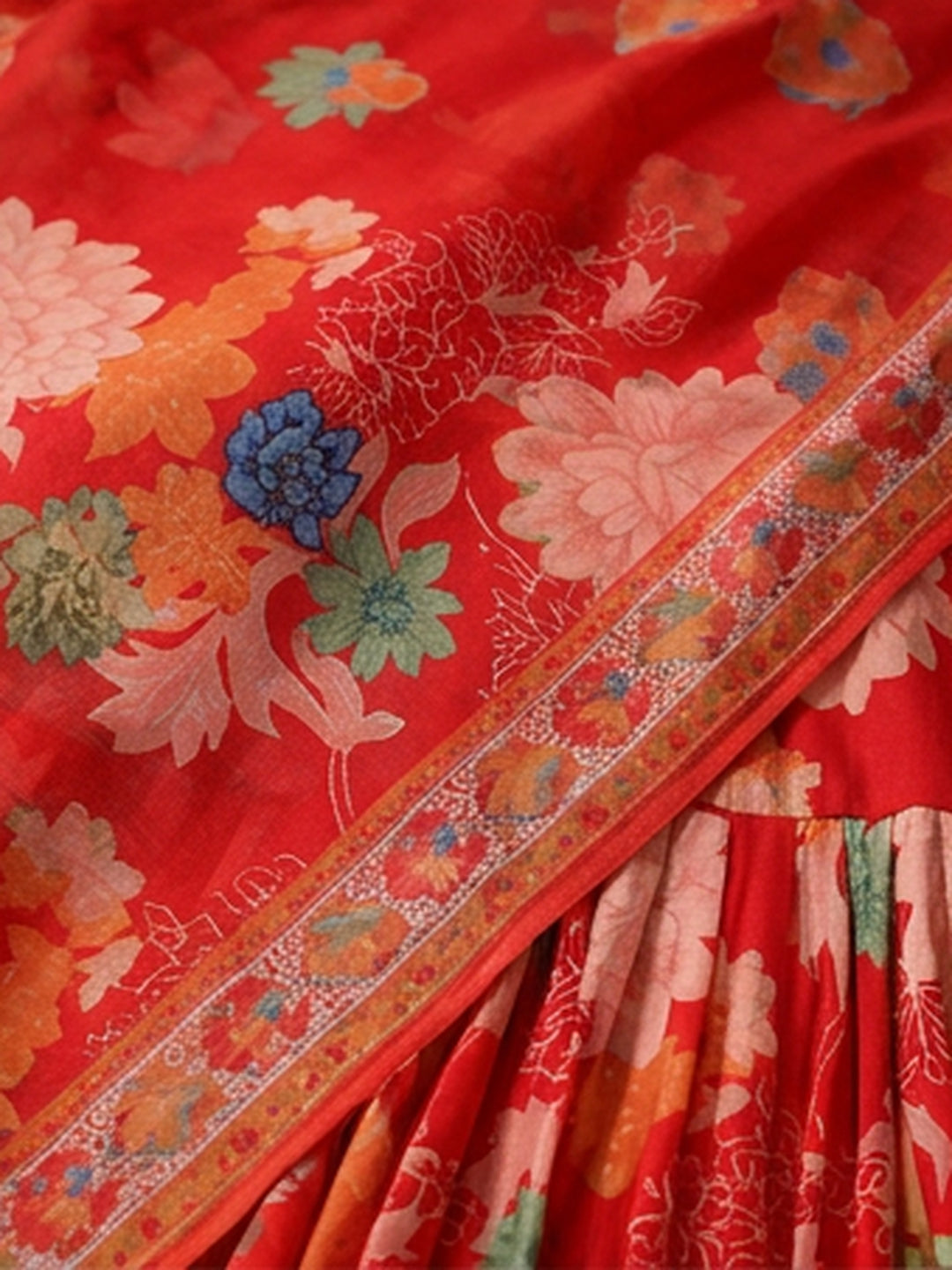 Floral Printed Flared Kurta & Trousers Sets