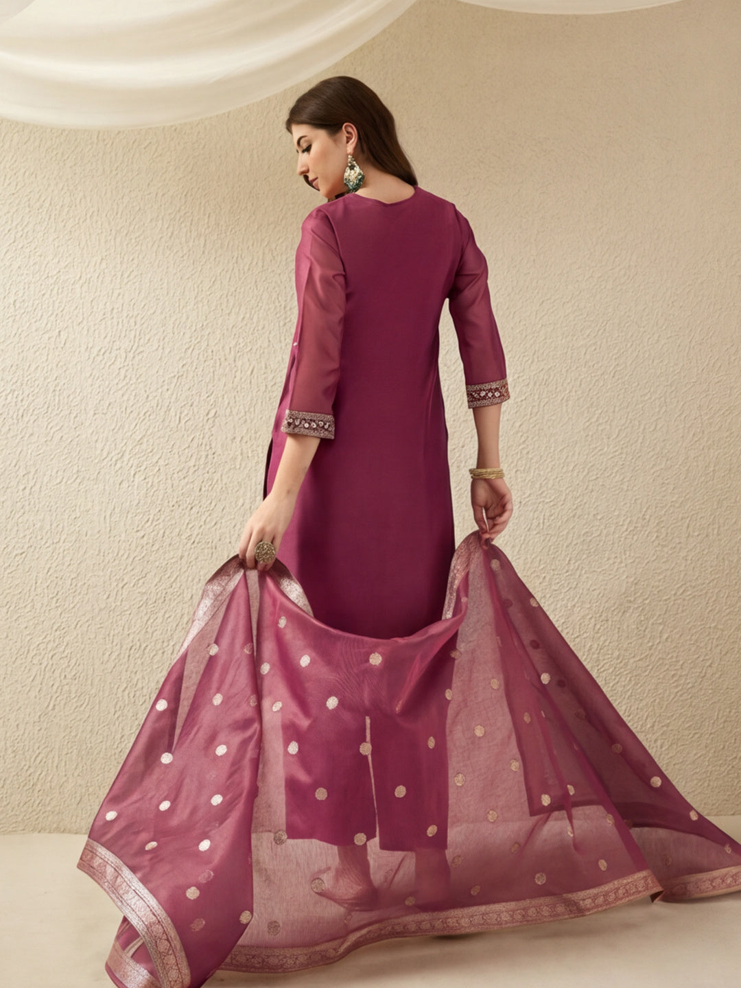 Kurta With Pant & Dupatta Ethnic Kurta Set For Women