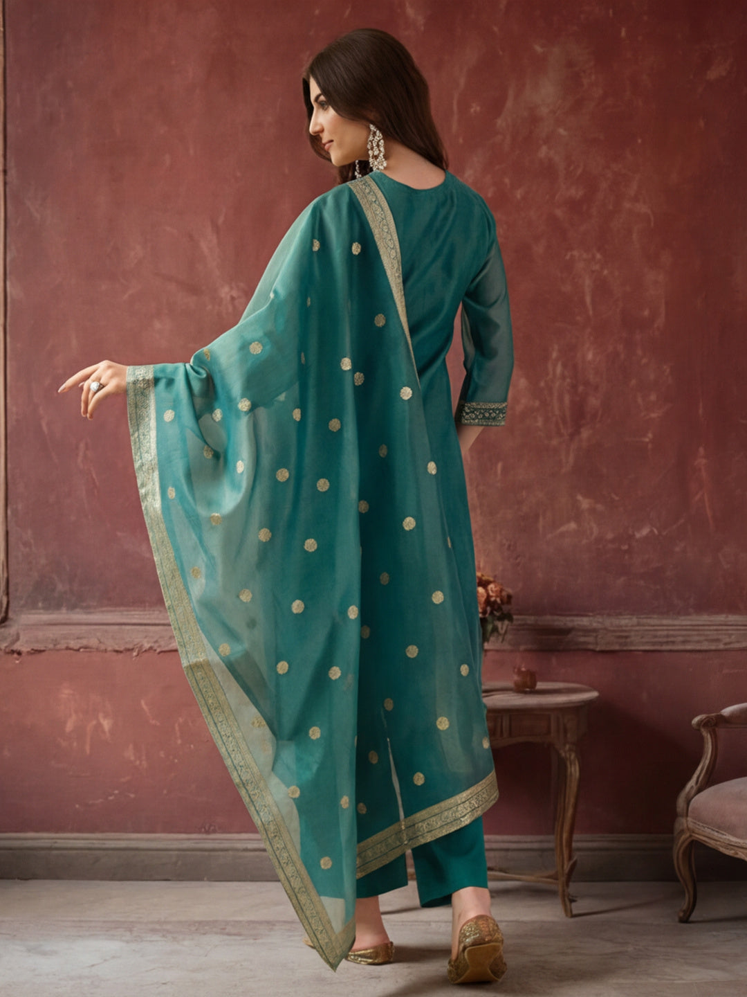 Kurta With Pant & Dupatta Ethnic Kurta Set For Women