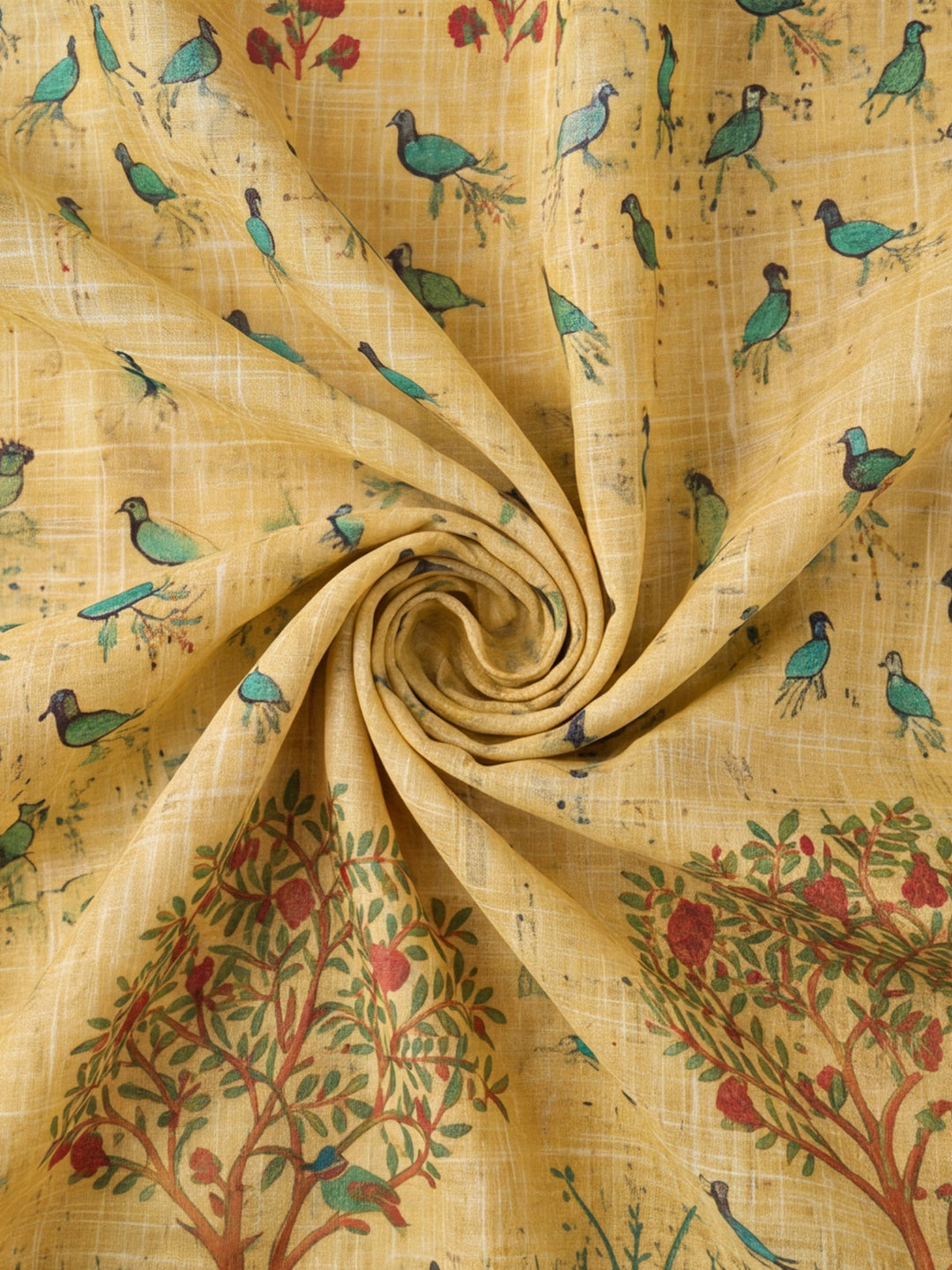 Jaipur Kurti Women Beige Digital Printed Saree With Tasselled Border