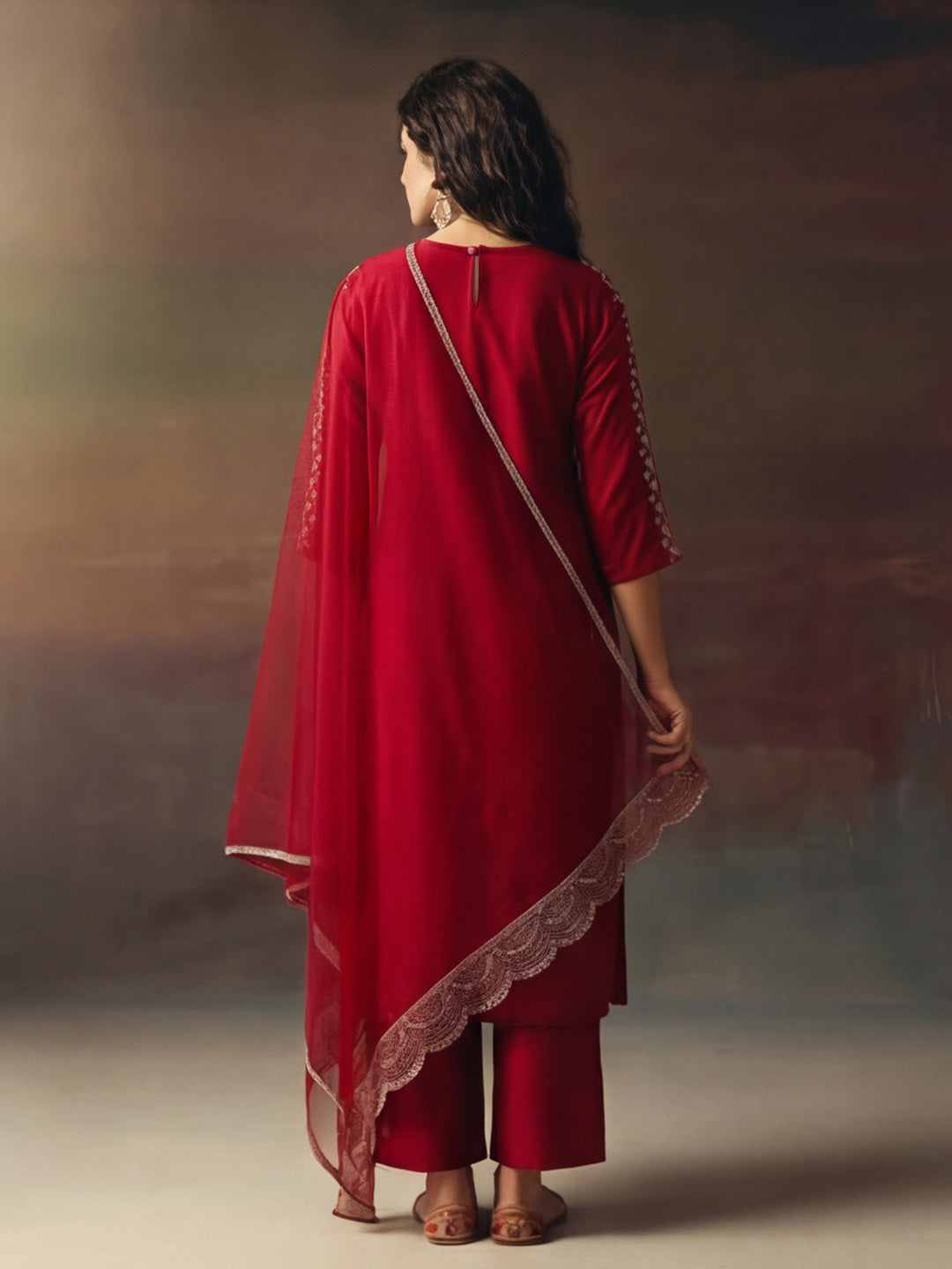 Kurta With Pant & Dupatta Ethnic Kurta Set For Women