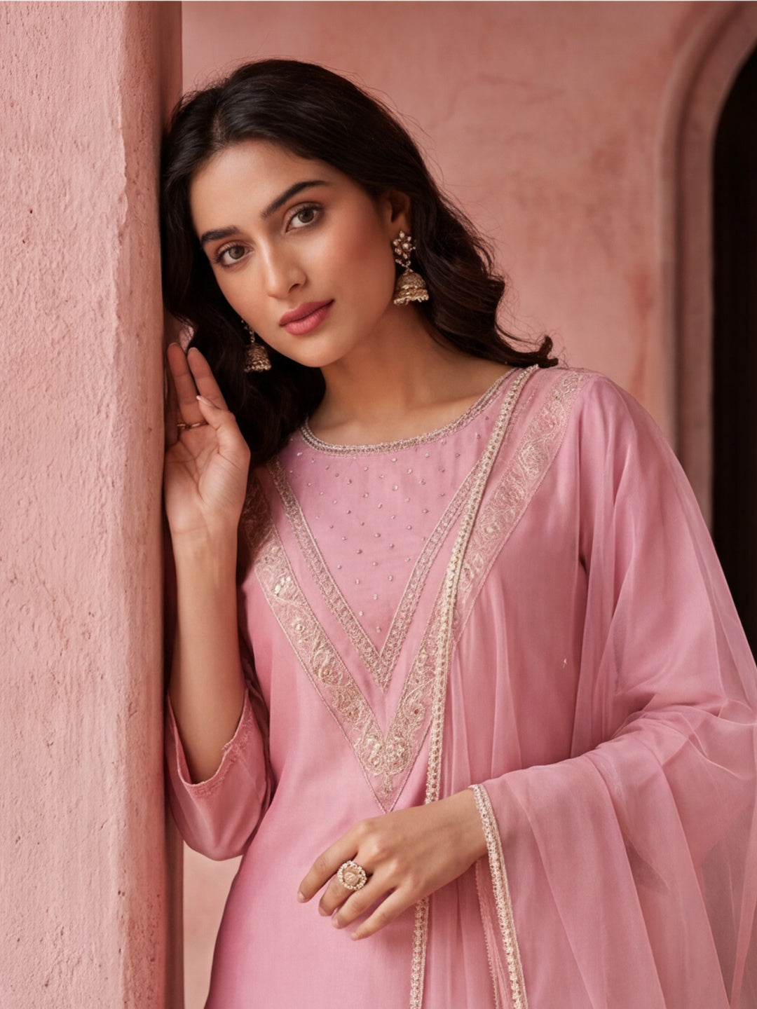 Kurta With Pant & Dupatta Ethnic Kurta Set For Women