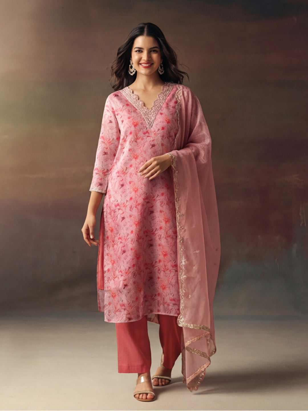Kurta With Pant & Dupatta Ethnic Kurta Set For Women