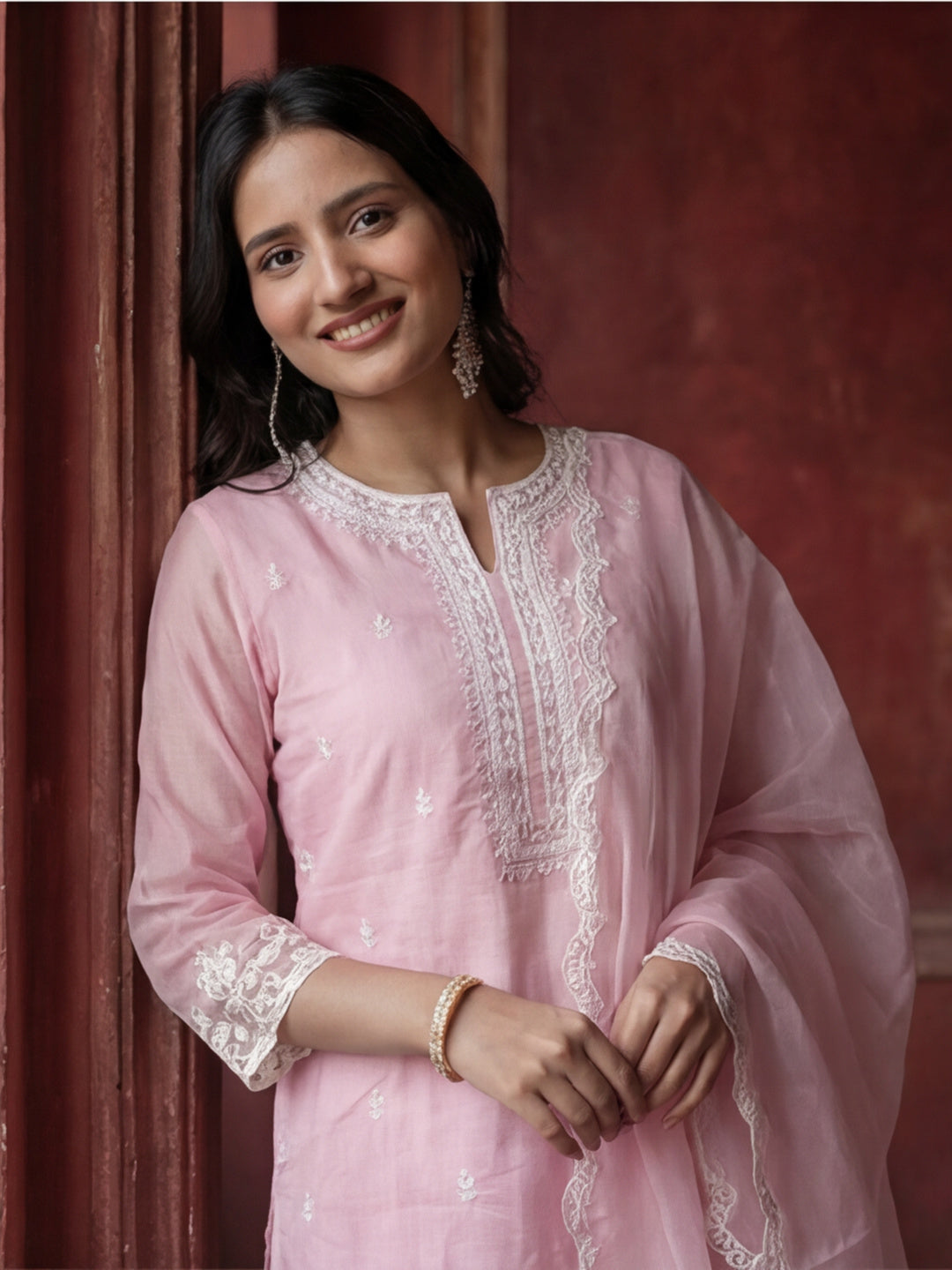 Kurta With Pant & Dupatta Ethnic Kurta Set For Women