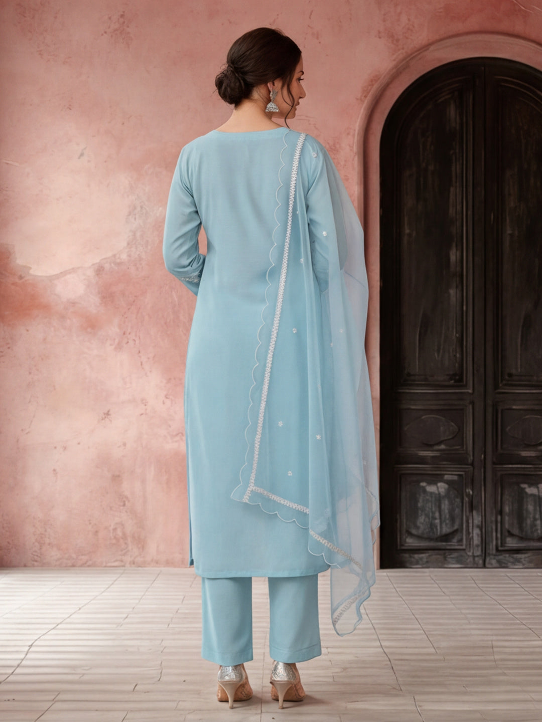 Kurta With Pant & Dupatta Ethnic Kurta Set For Women