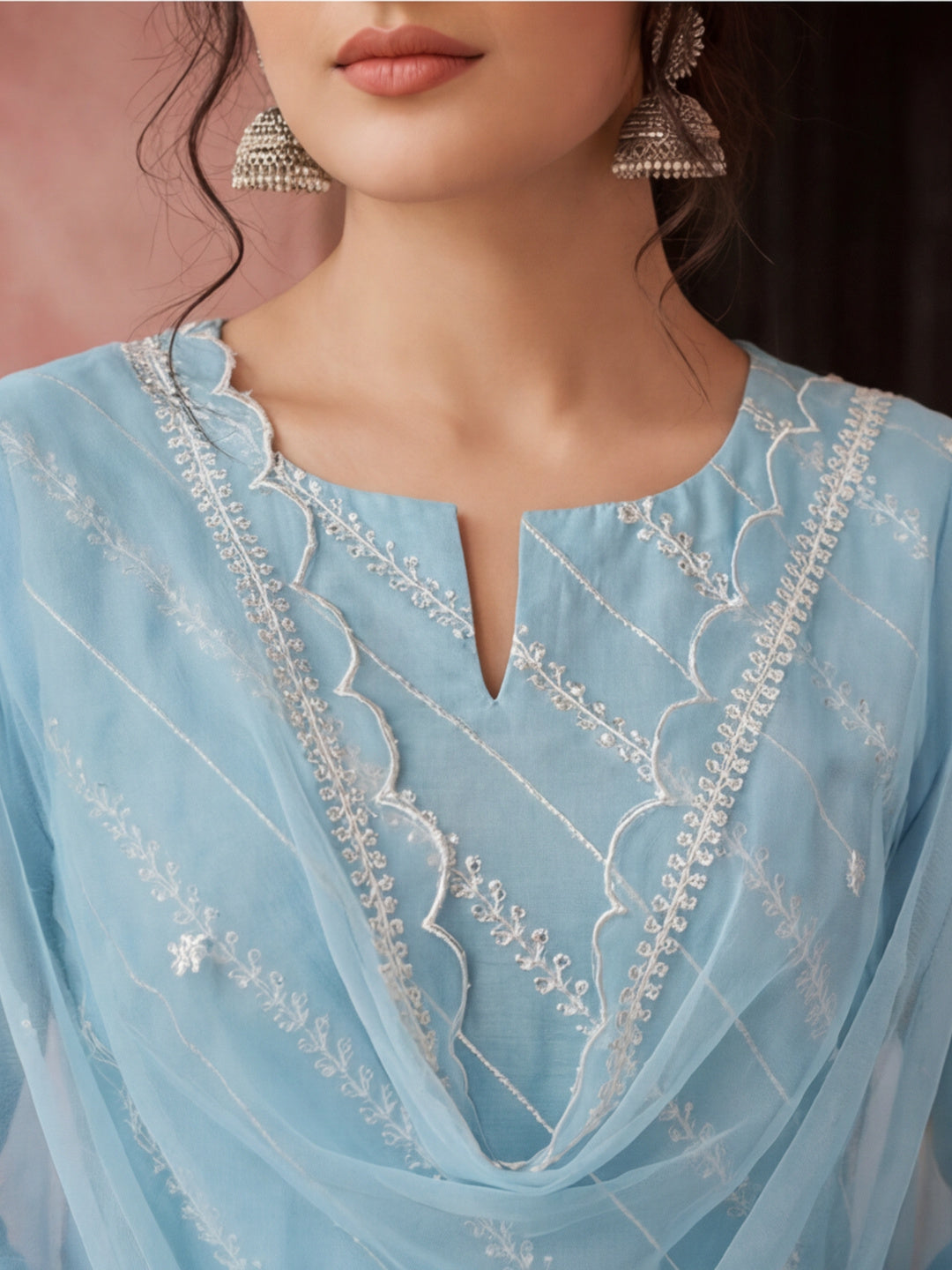 Kurta With Pant & Dupatta Ethnic Kurta Set For Women
