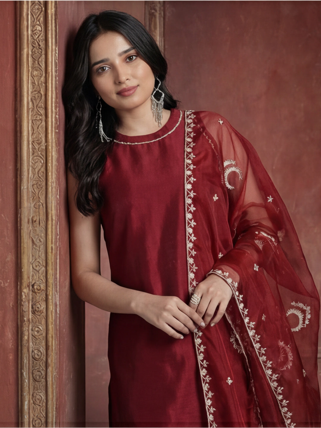 Kurta With Pant & Dupatta Ethnic Kurta Set For Women