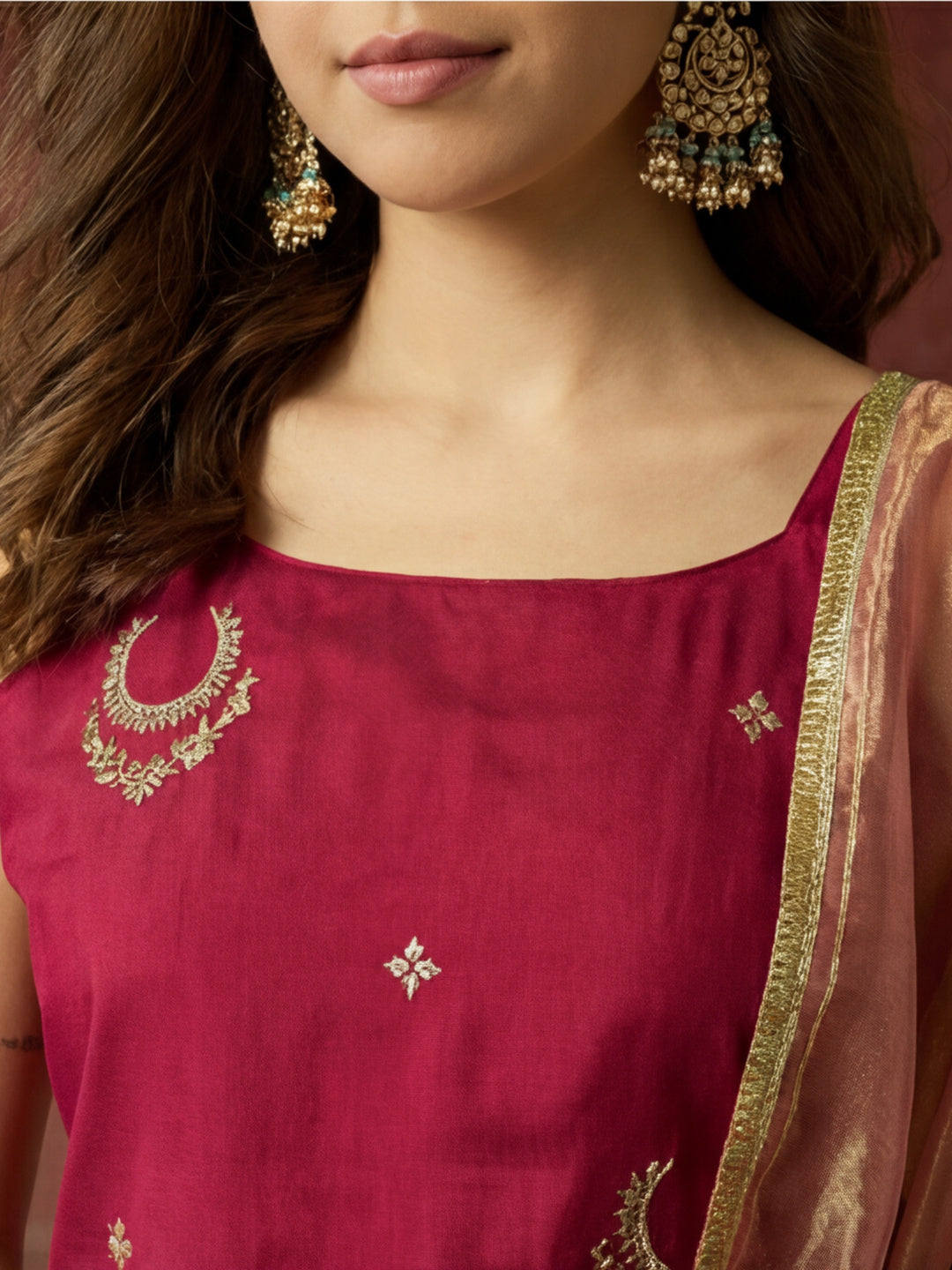 Kurta With Pant & Dupatta Ethnic Kurta Set For Women
