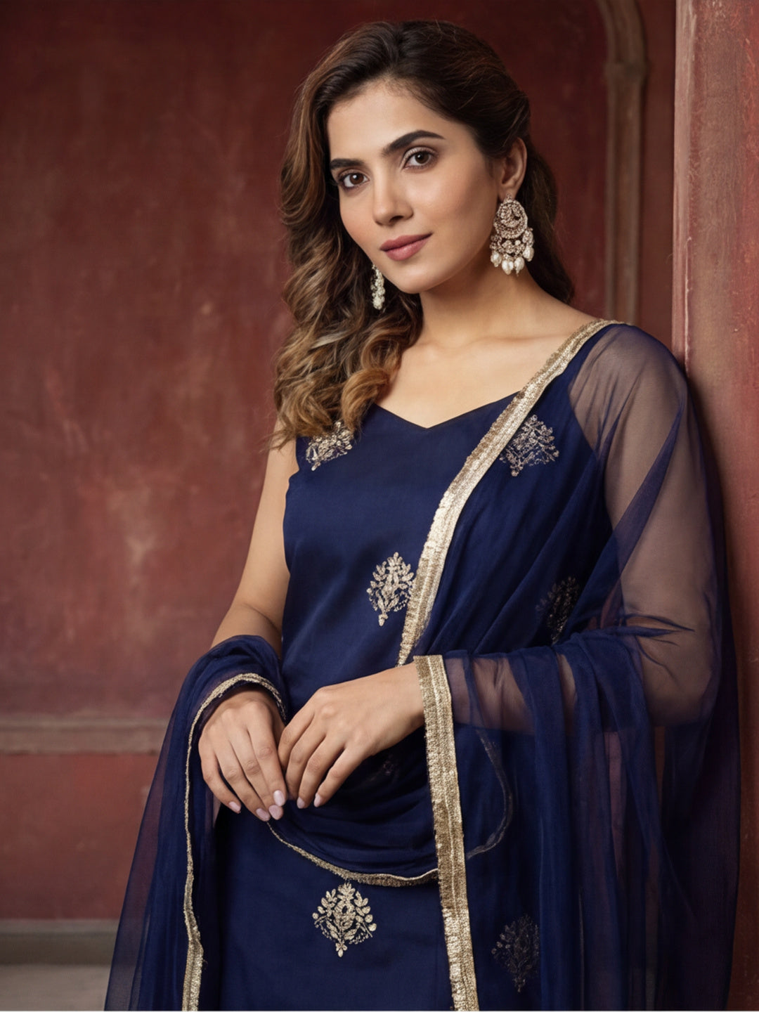 Kurta With Pant & Dupatta Ethnic Kurta Set For Women