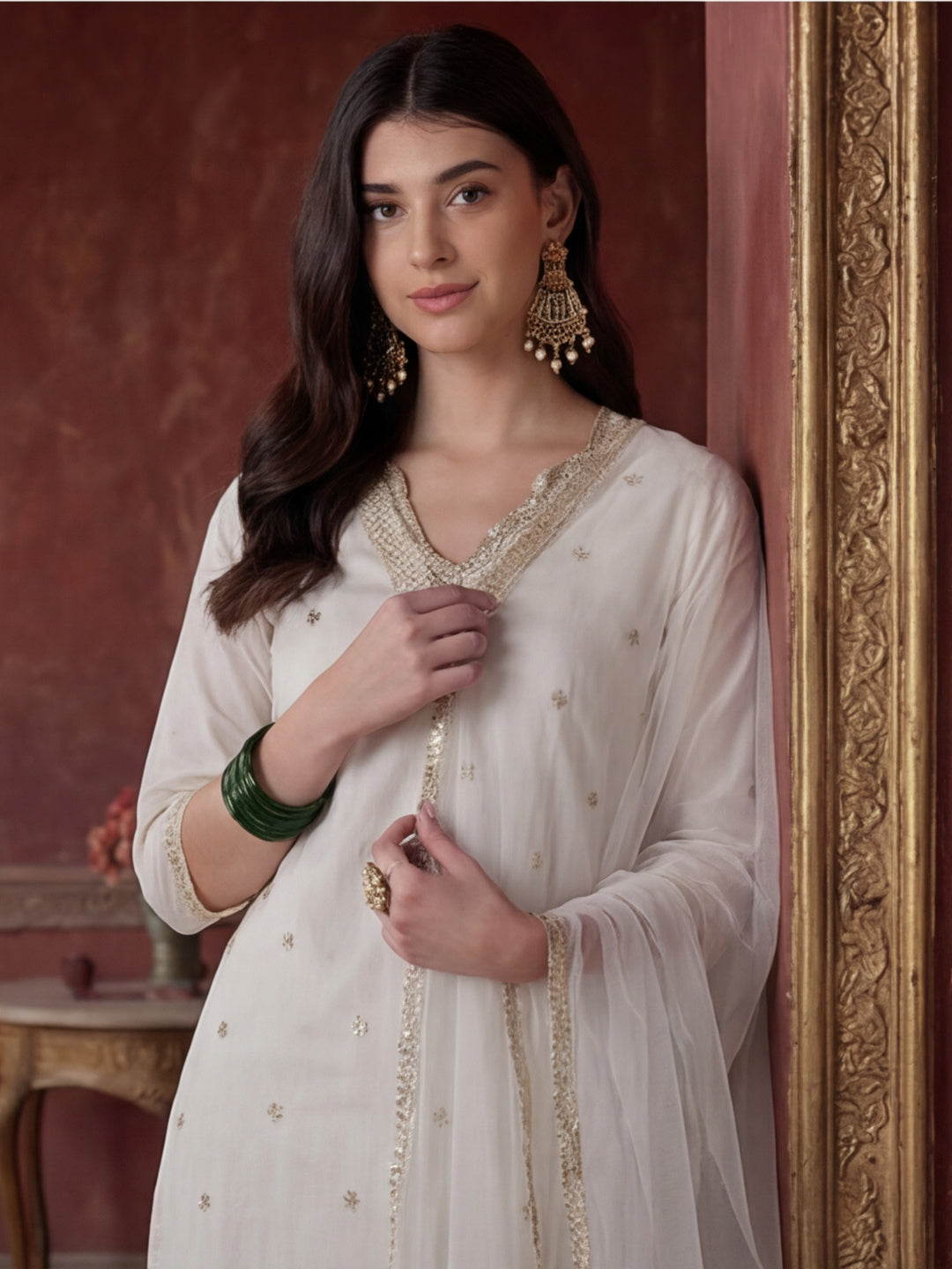 Kurta With Pant & Dupatta Ethnic Kurta Set For Women