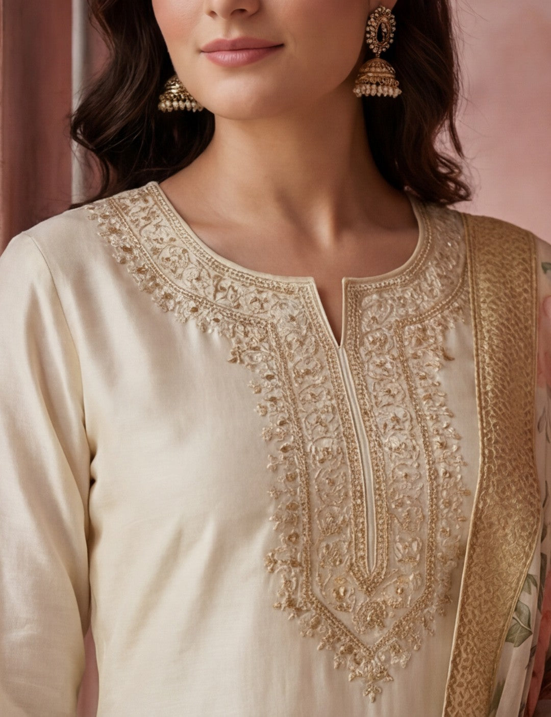 Kurta With Pant & Dupatta Ethnic Kurta Set For Women