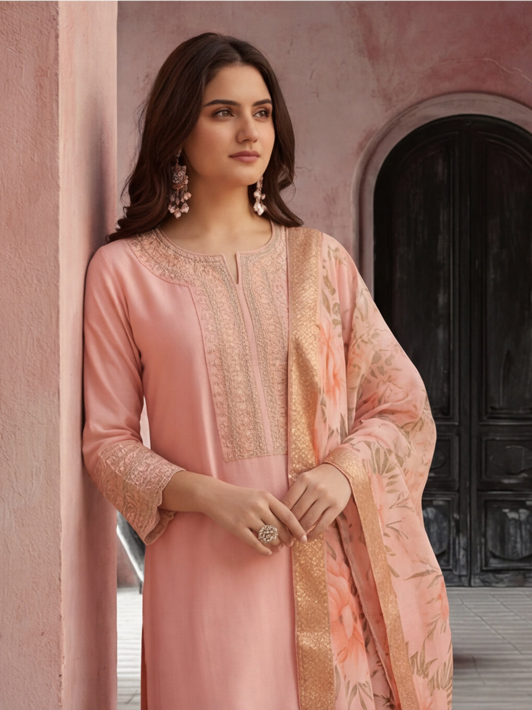Kurta With Pant & Dupatta Ethnic Kurta Set For Women