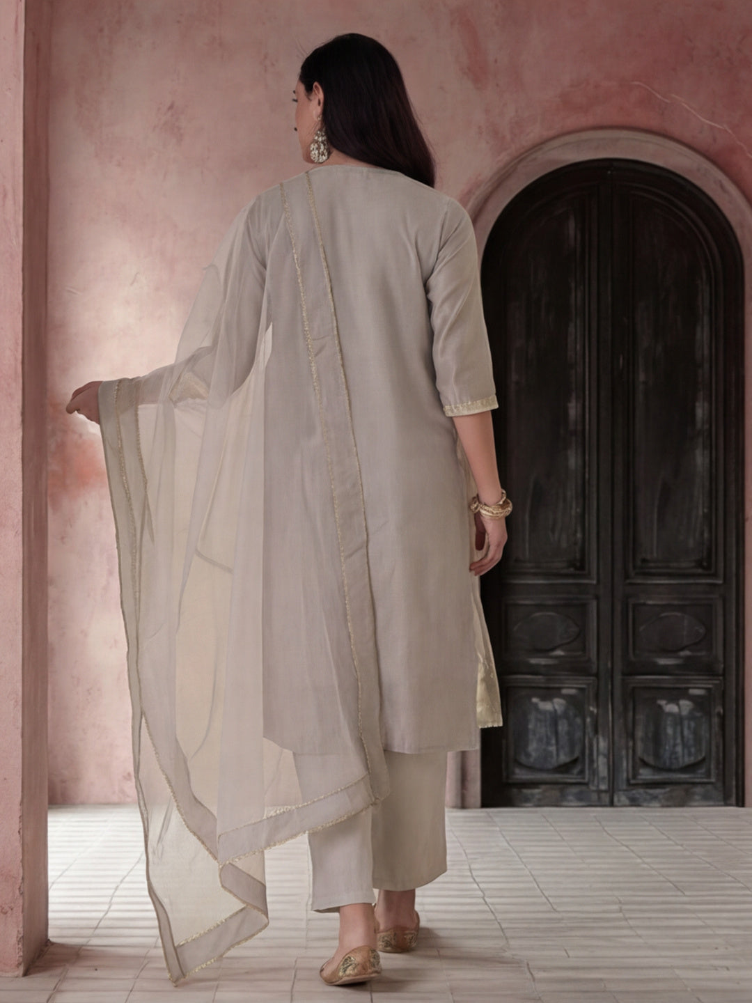 Kurta With Pant & Dupatta Ethnic Kurta Set For Women