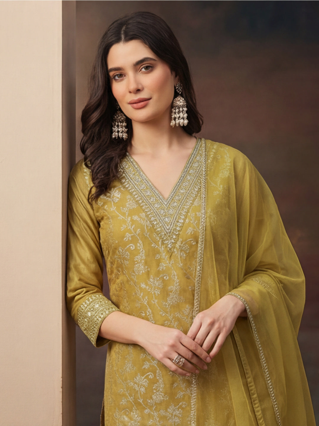 Kurta With Pant & Dupatta Ethnic Kurta Set For Women