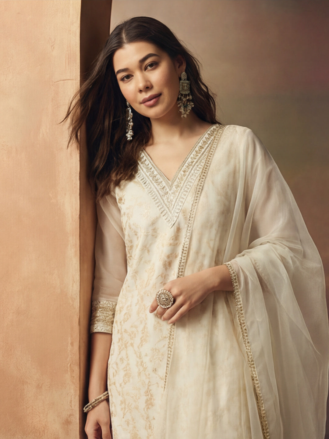 Kurta With Pant & Dupatta Ethnic Kurta Set For Women