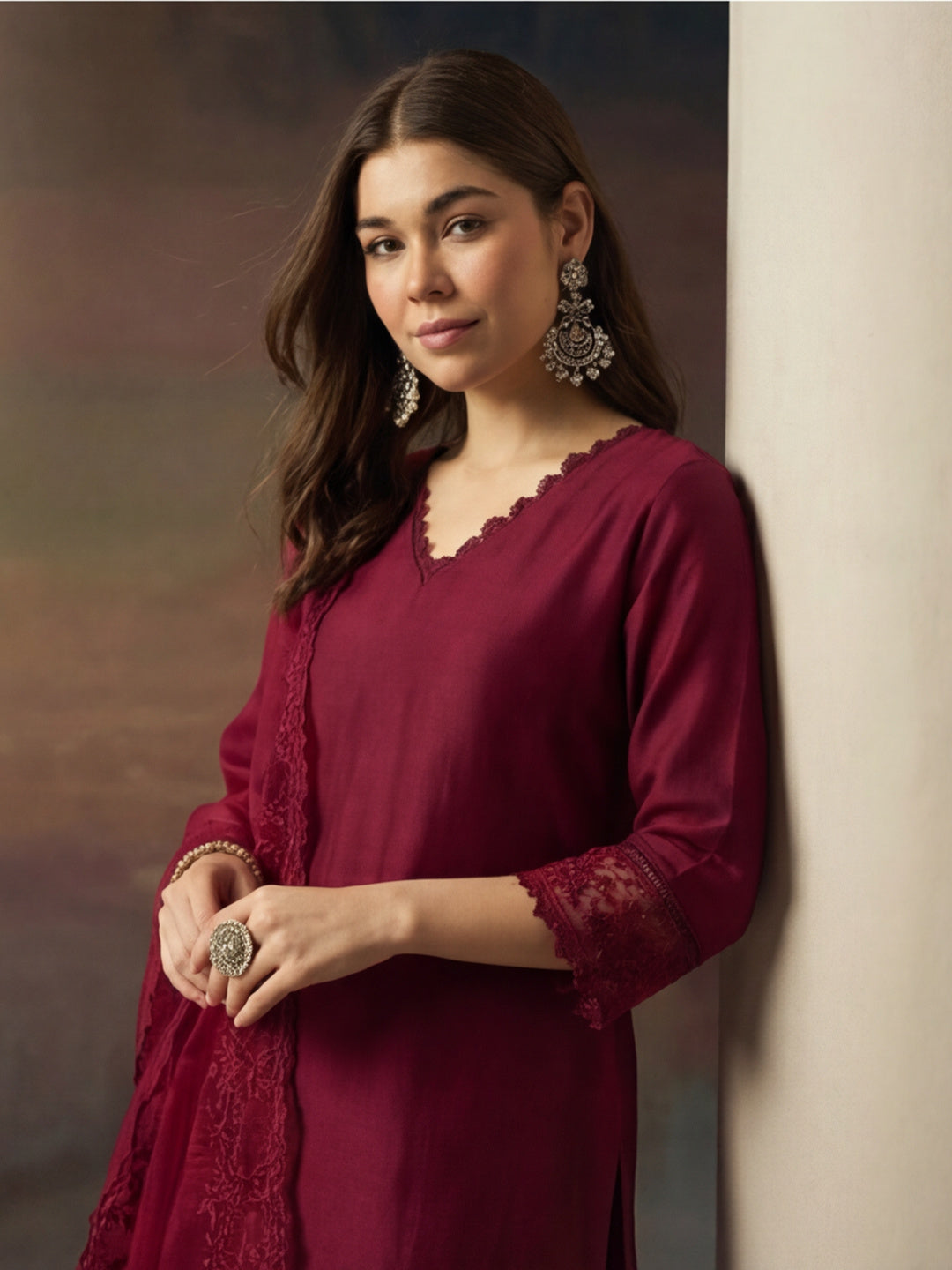 Kurta With Pant & Dupatta Ethnic Kurta Set For Women