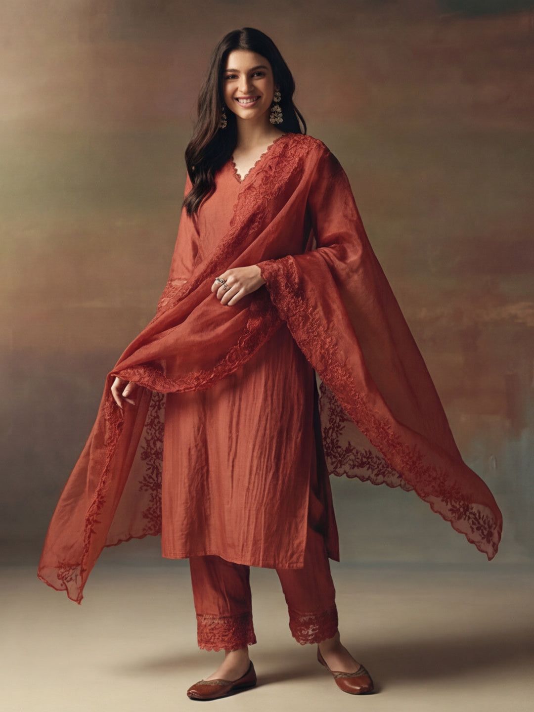 Kurta With Pant & Dupatta Ethnic Kurta Set For Women