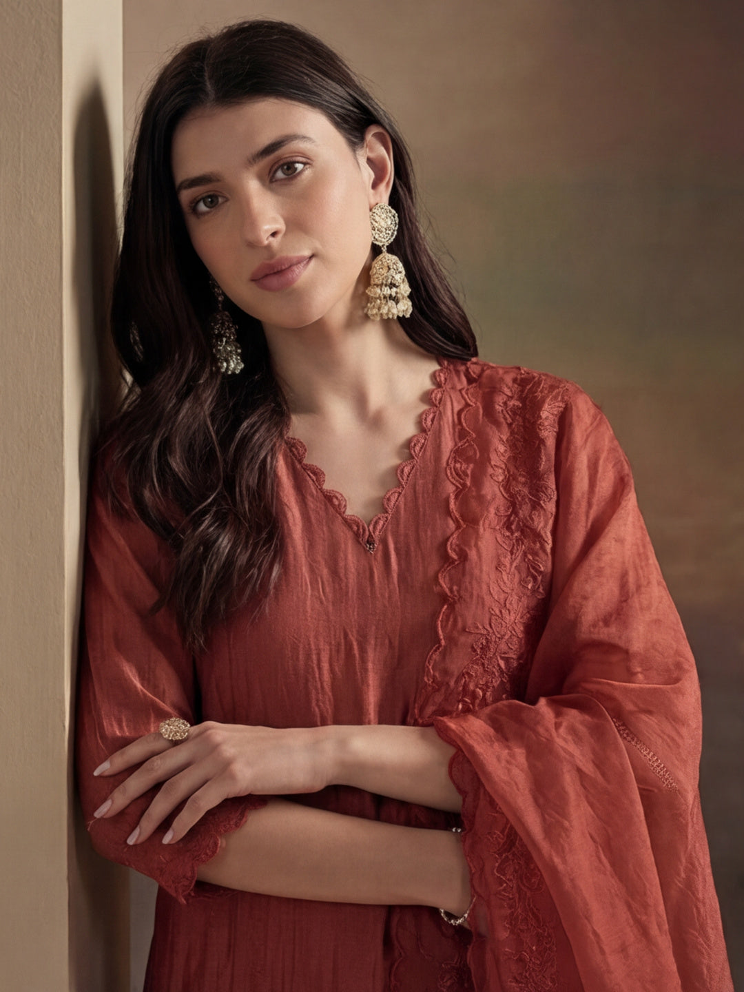 Kurta With Pant & Dupatta Ethnic Kurta Set For Women