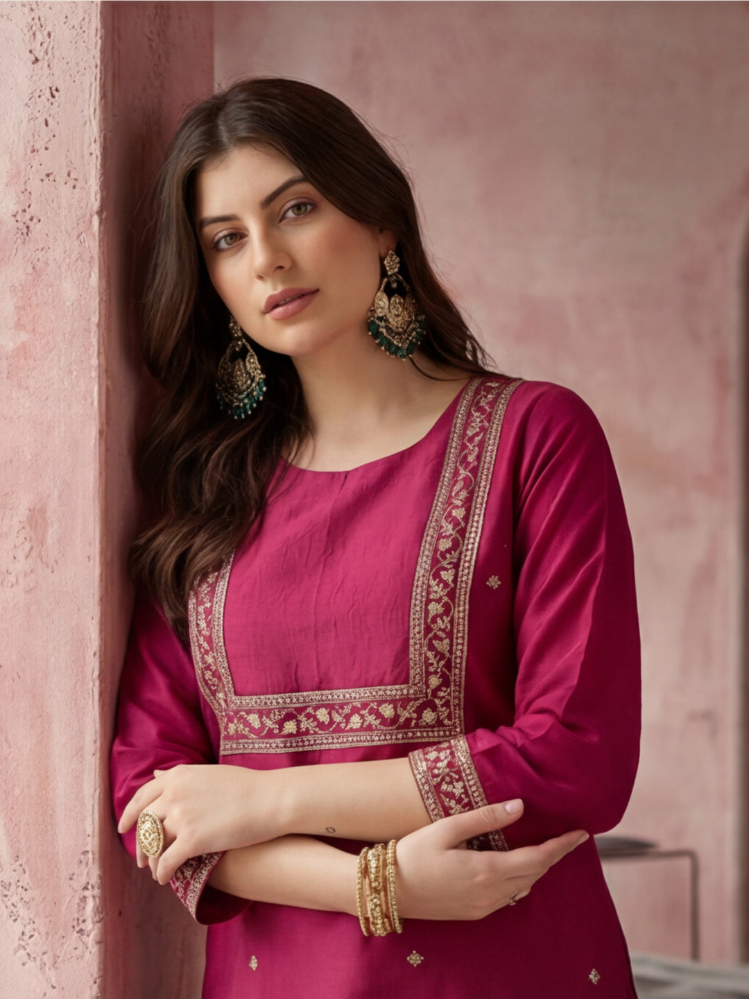 Kurta With Pant & Dupatta Ethnic Kurta Set For Women