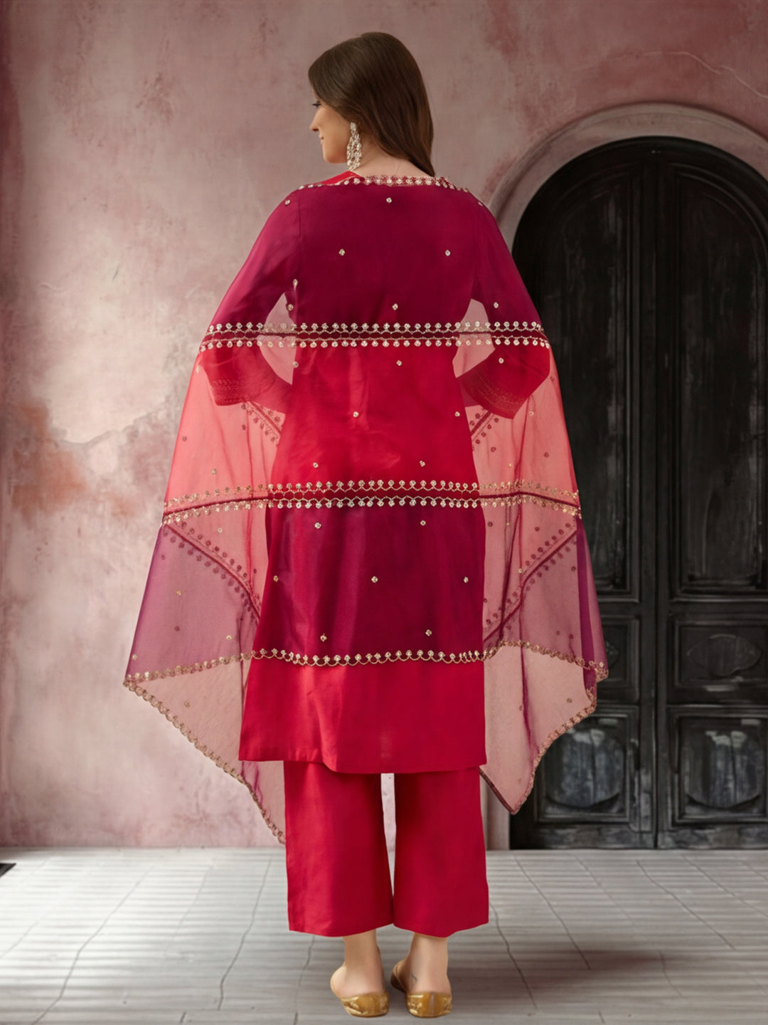 Kurta With Pant & Dupatta Ethnic Kurta Set For Women