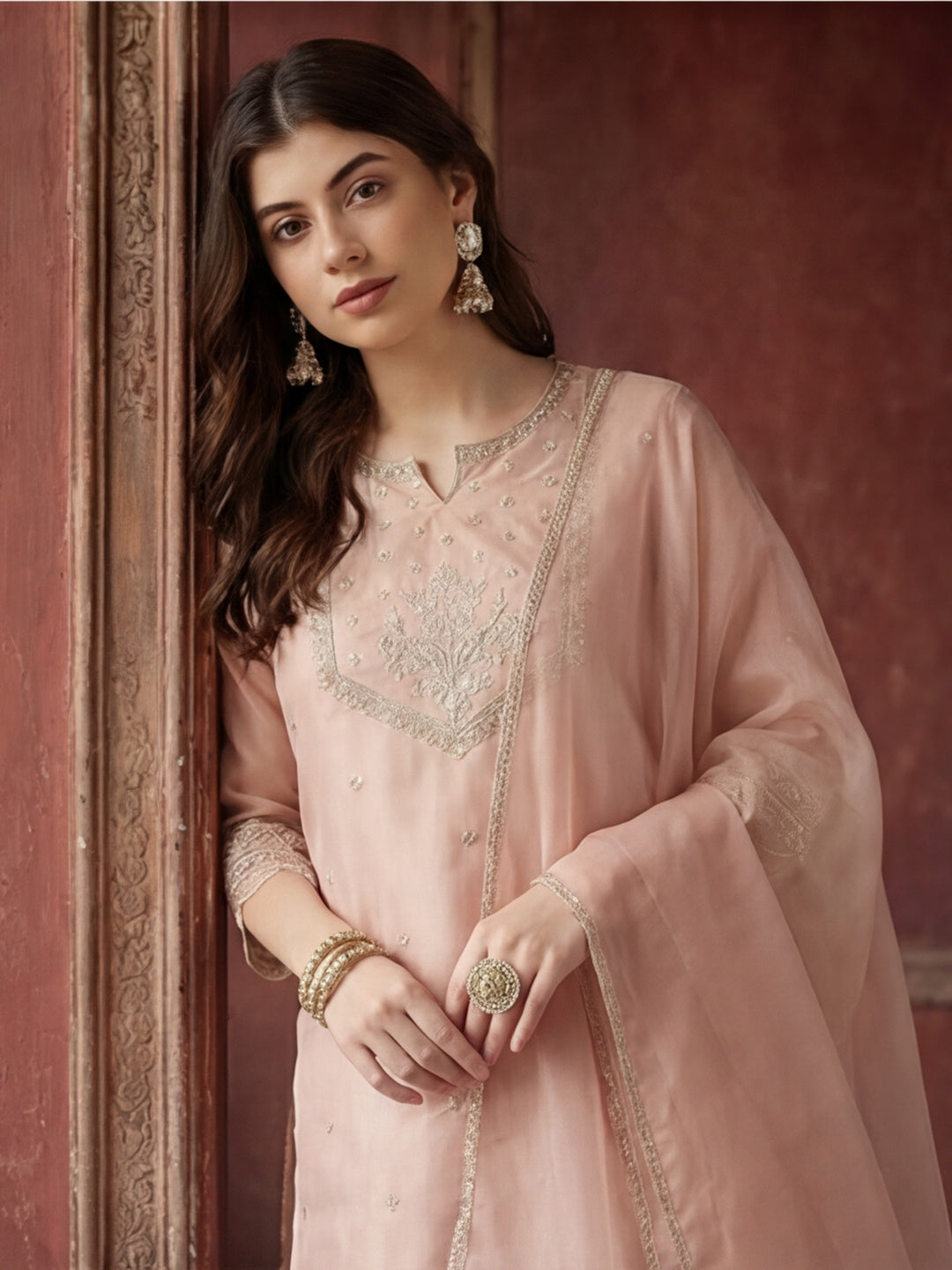 Kurta With Pant & Dupatta Ethnic Kurta Set For Women