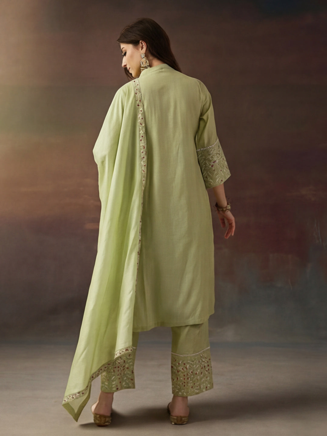 Kurta With Pant & Dupatta Ethnic Kurta Set For Women