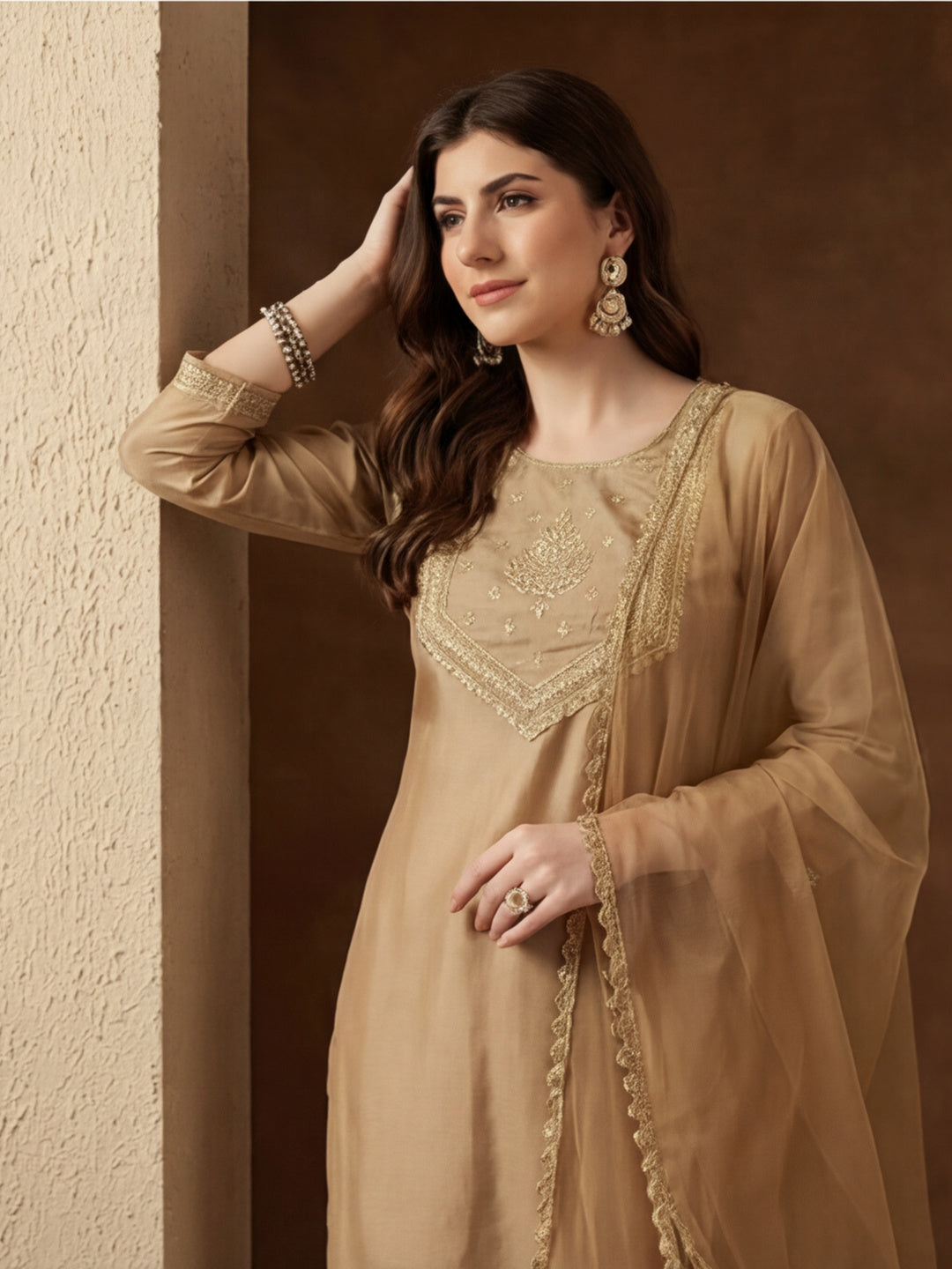 Kurta With Pant & Dupatta Ethnic Kurta Set For Women