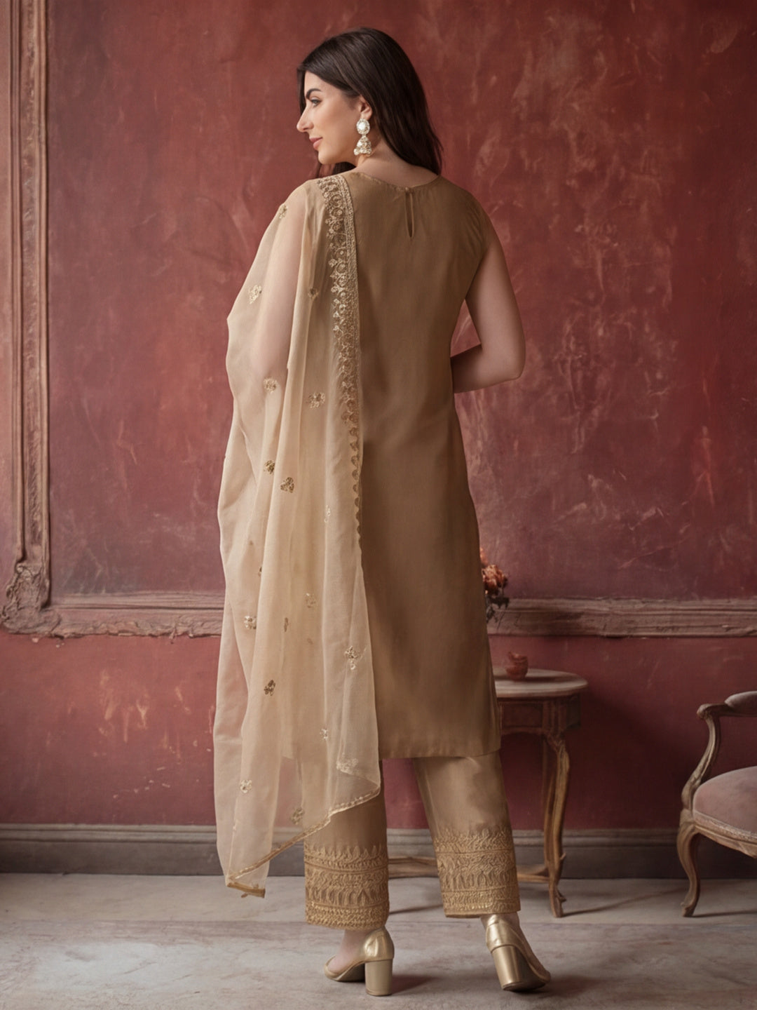 Kurta With Pant & Dupatta Ethnic Kurta Set For Women