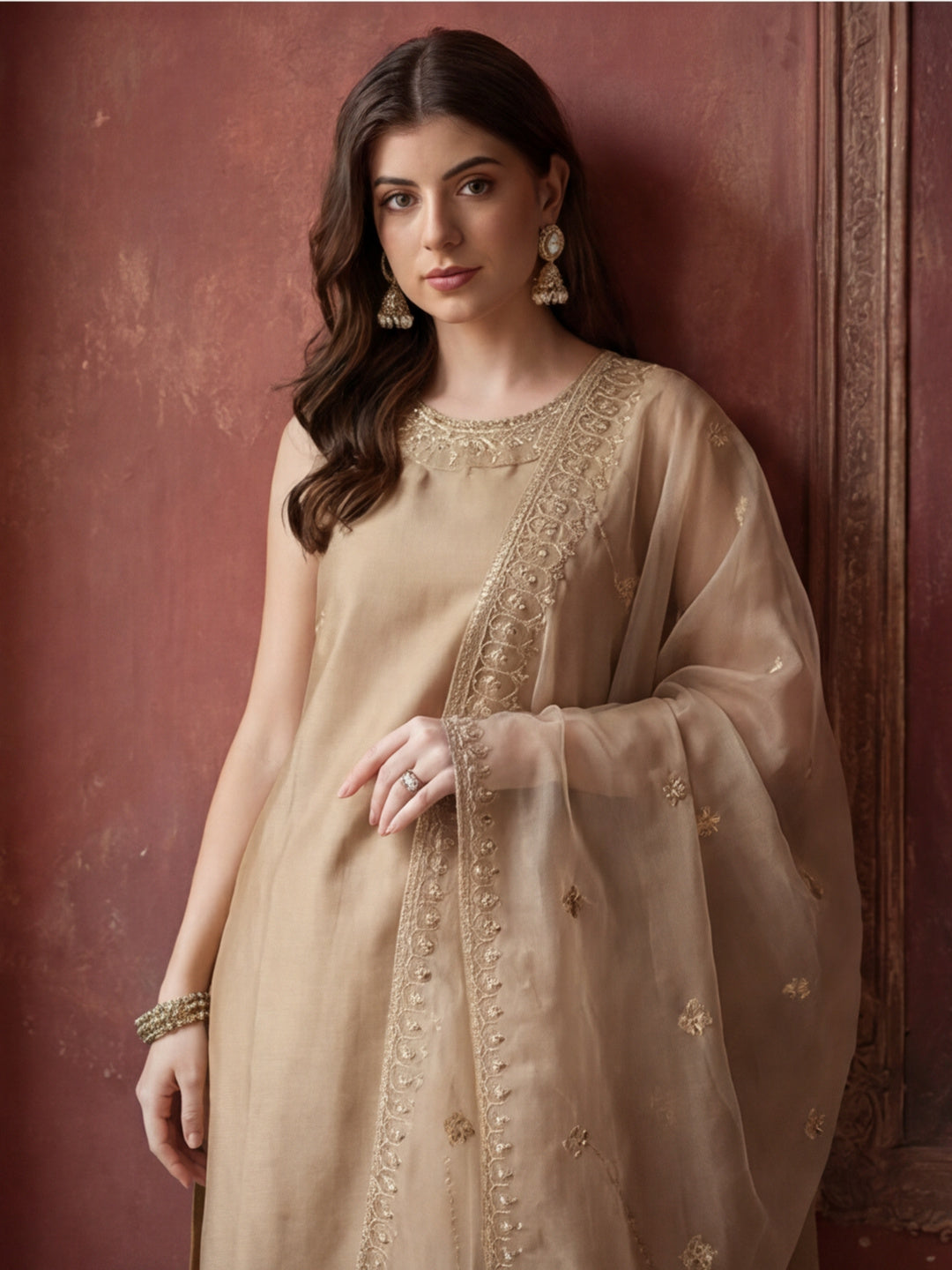 Kurta With Pant & Dupatta Ethnic Kurta Set For Women