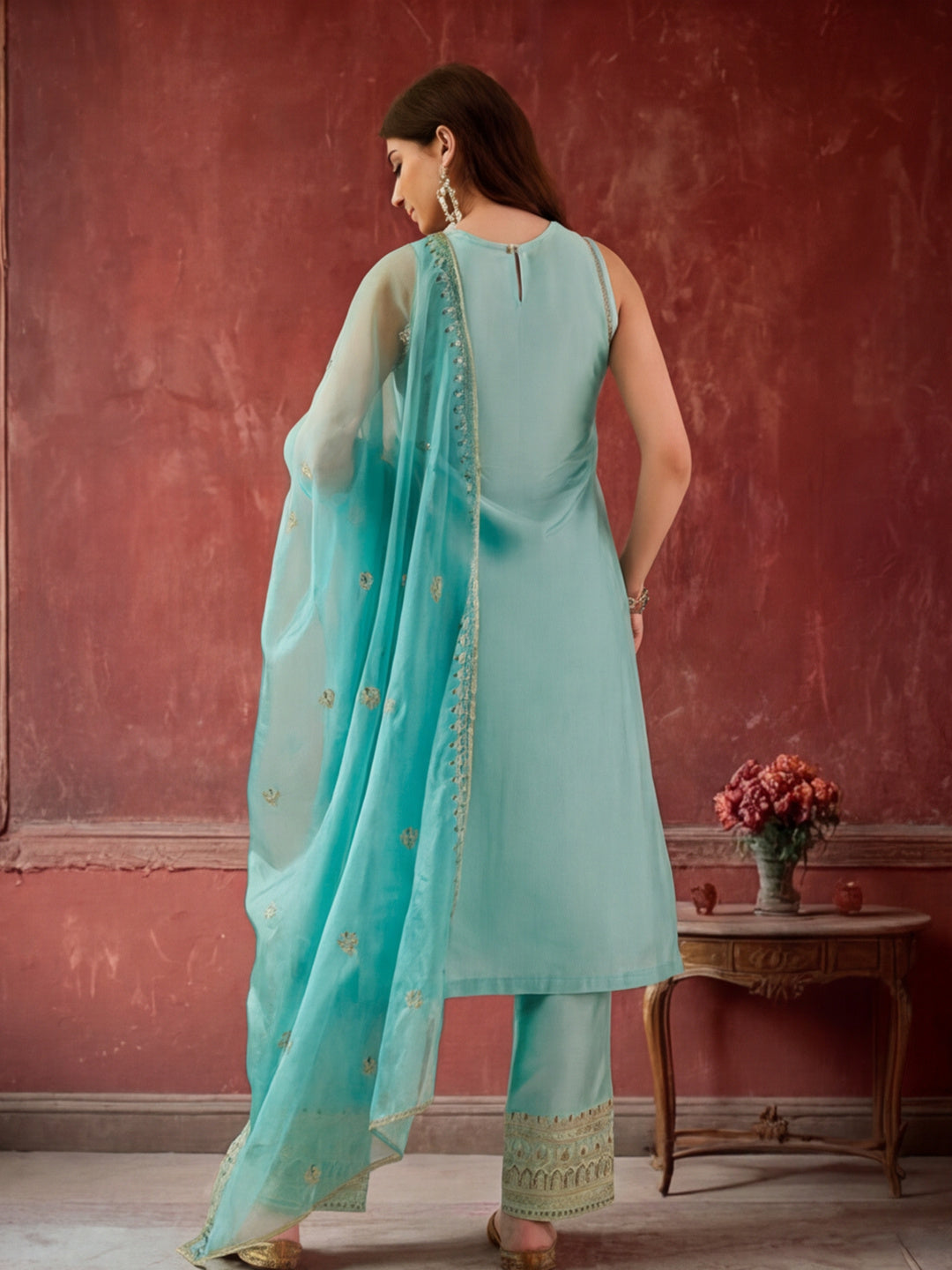 Kurta With Pant & Dupatta Ethnic Kurta Set For Women